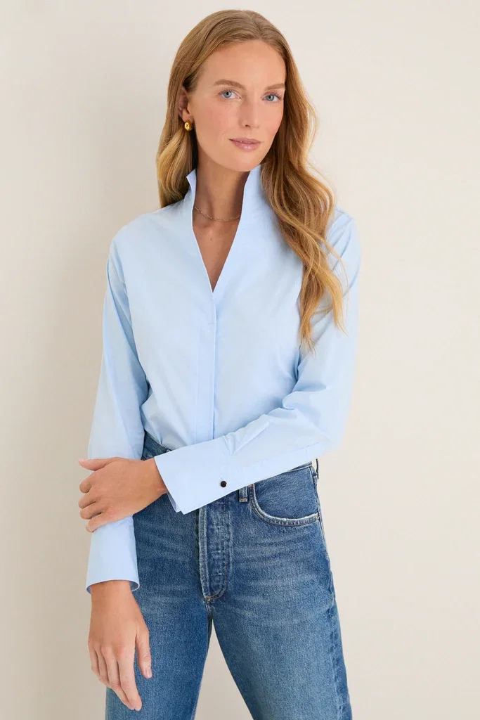 Image of French Blue Bessette Button Down