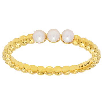 Genusis™ White Cultured Freshwater Pearl 18k Yellow Gold Over Bronze Ring