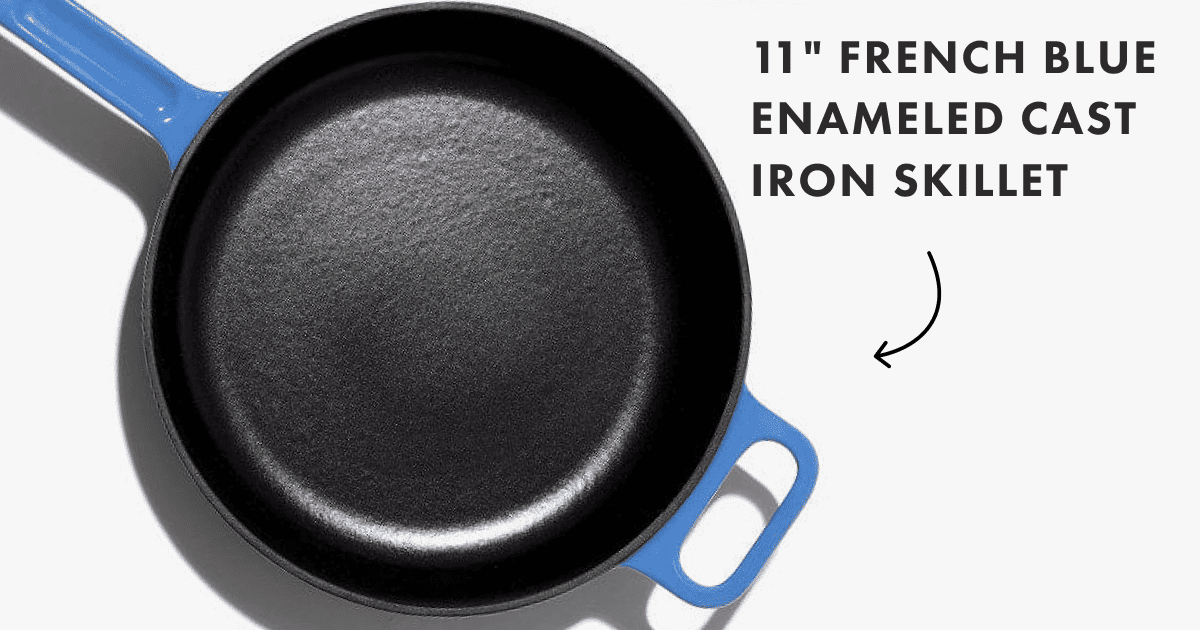 11" FRENCH BLUE ENAMELED CAST IRON SKILLET