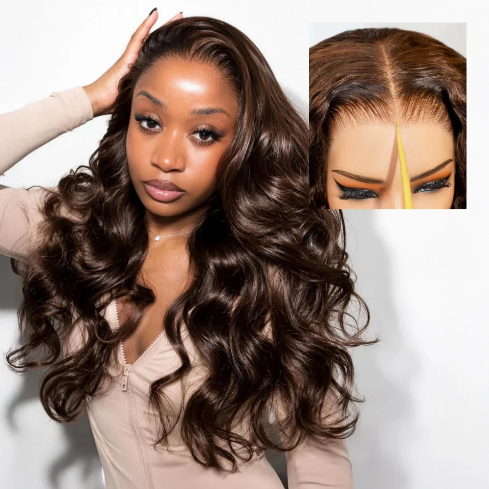 Megalook Zero-Wear™ Truly Snap & Go HD Lace Wig Dark Brown 13x6 Glueless 100% Human Hair Wigs Seamless Fit All Skins - Body Wave / 180% / 18