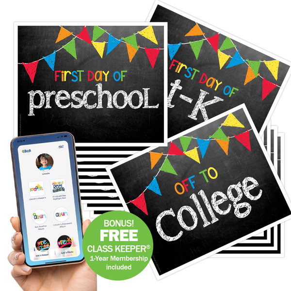 First & Last Day of School Photo Signs – Two-Sided Chalkboard-Style, Preschool–College