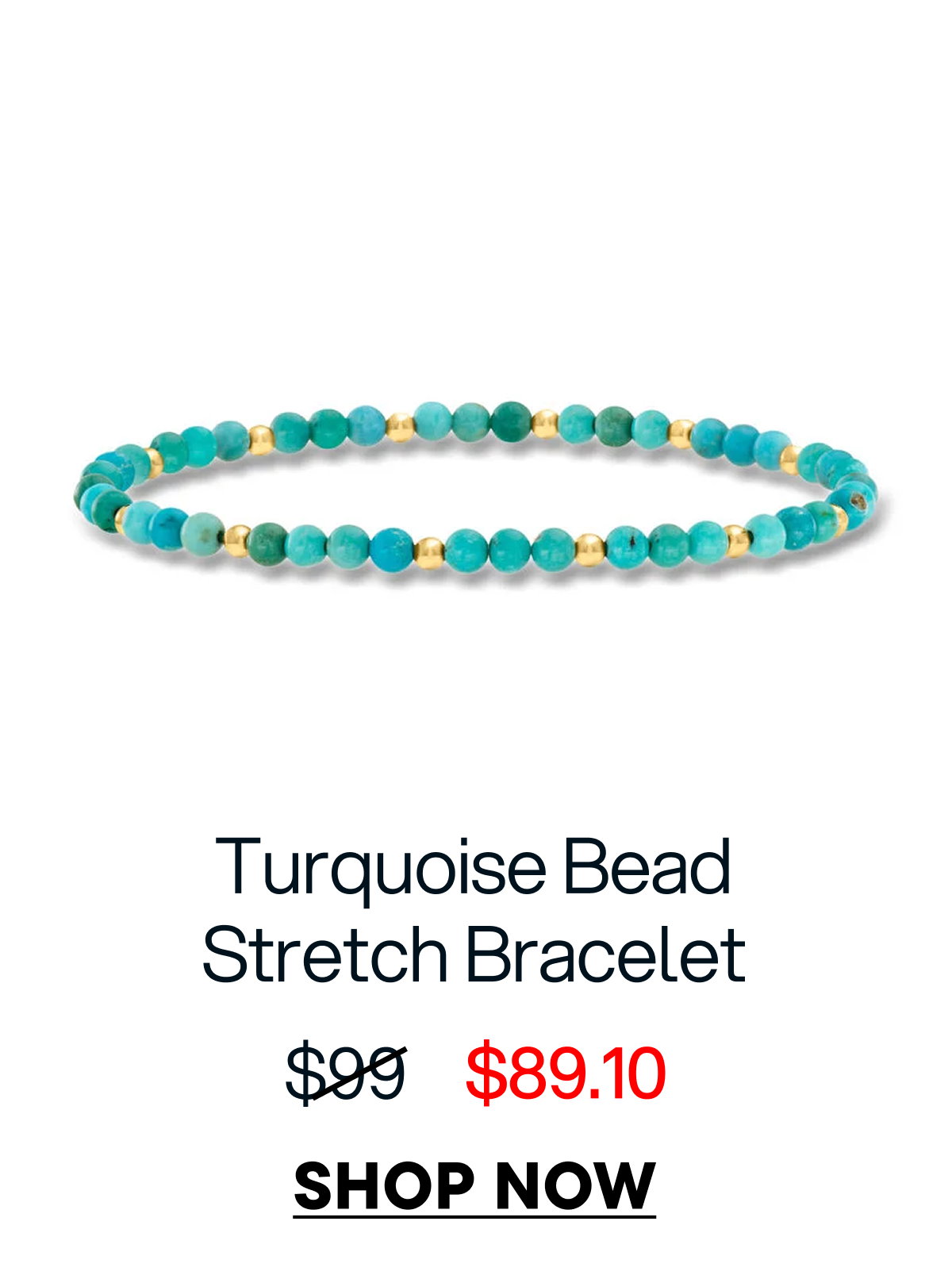 Turquoise Bead Stretch Bracelet
