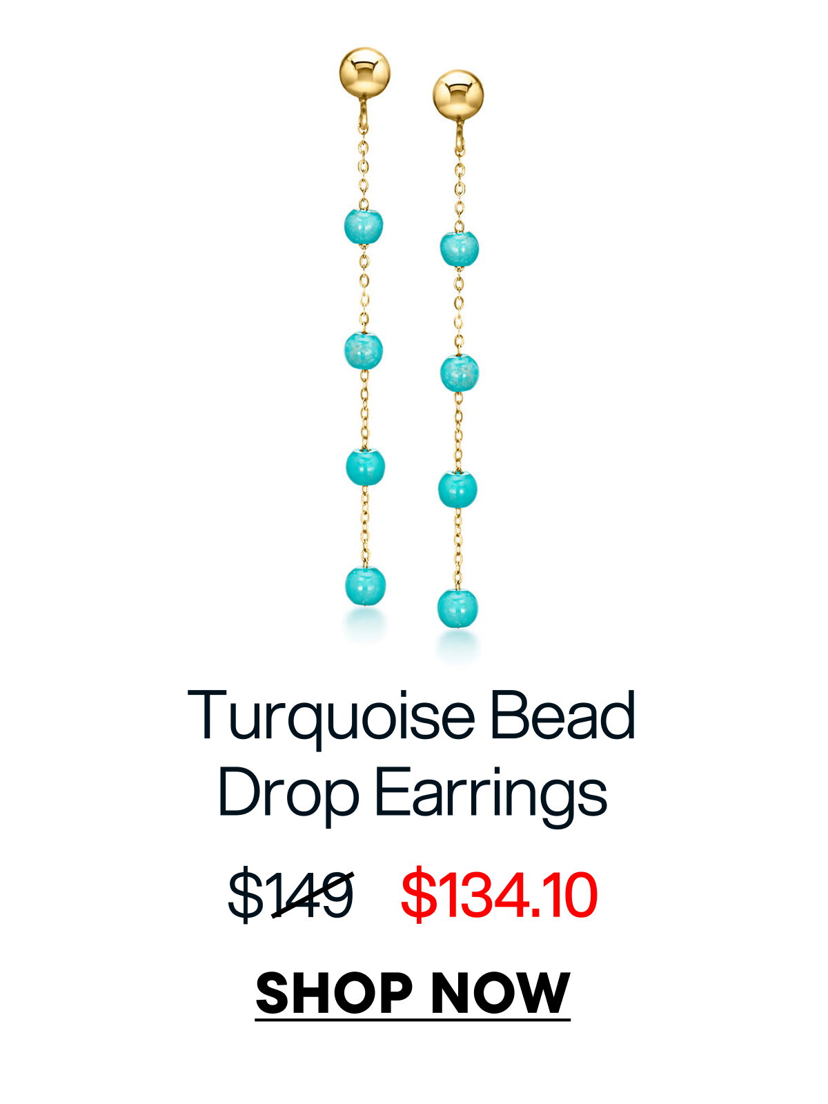 Turquoise Bead Drop Earrings