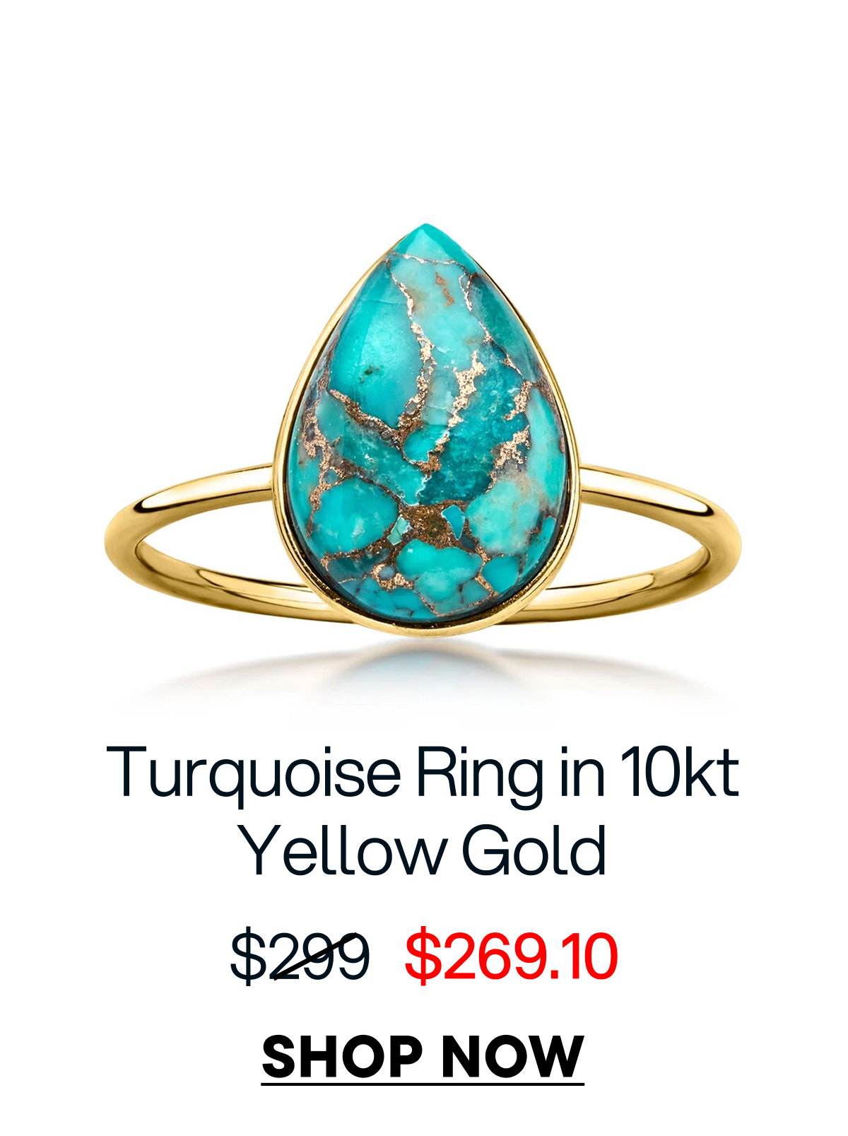 Turquoise Ring in 10kt Yellow Gold