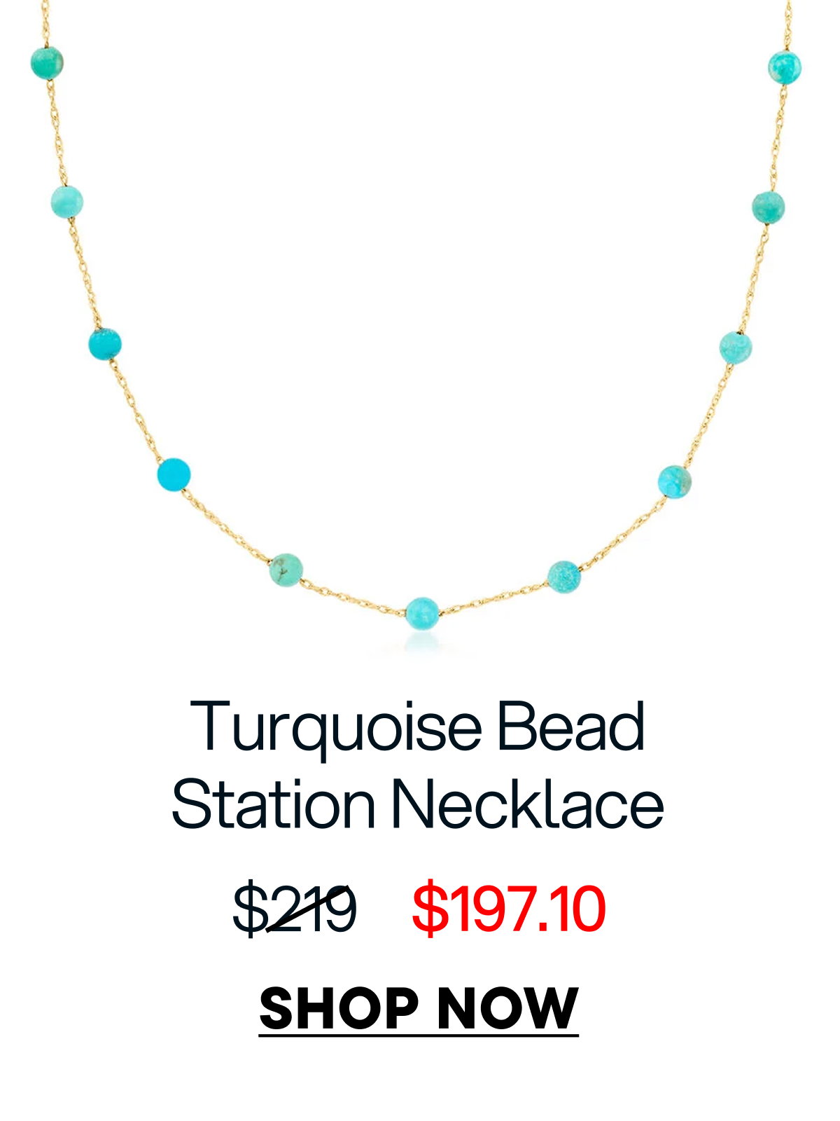 Turquoise Bead Station Necklace