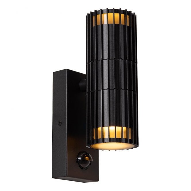 Lucide Timbala Outdoor Up & Down Wall Light with PIR Sensor - Black