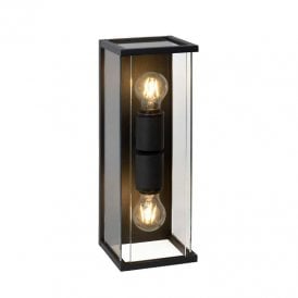 Lucide Claire 2 Light Half Lantern Outdoor Wall Fitting In Anthracite Finish