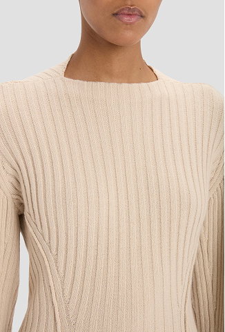 Ribbed Jumper In Beige