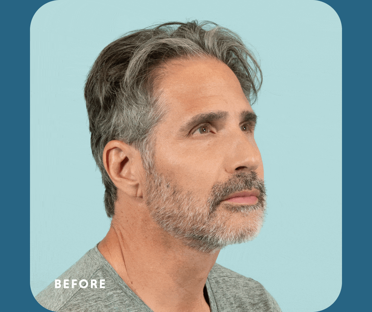 Seize the gray. | Whether you want to let a few grays peek through or completely cover them up, we put you in control. Our client Robert uses a demi-permanent formula in his hair and beard to achieve natural-looking results.
