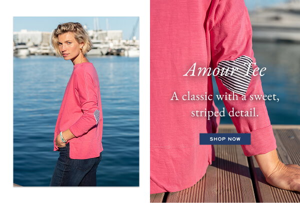 Amour Tee - A classic with a sweet striped detail - shop now