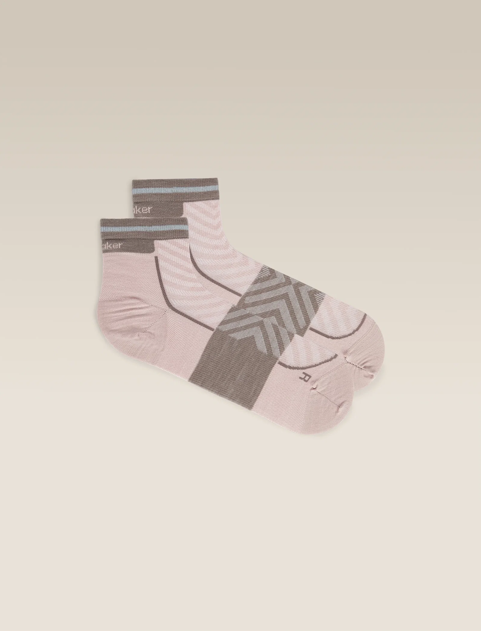 Women's Merino Blend Run+ Ultralight Mini Socks - Pink Quartz/Porcini / M