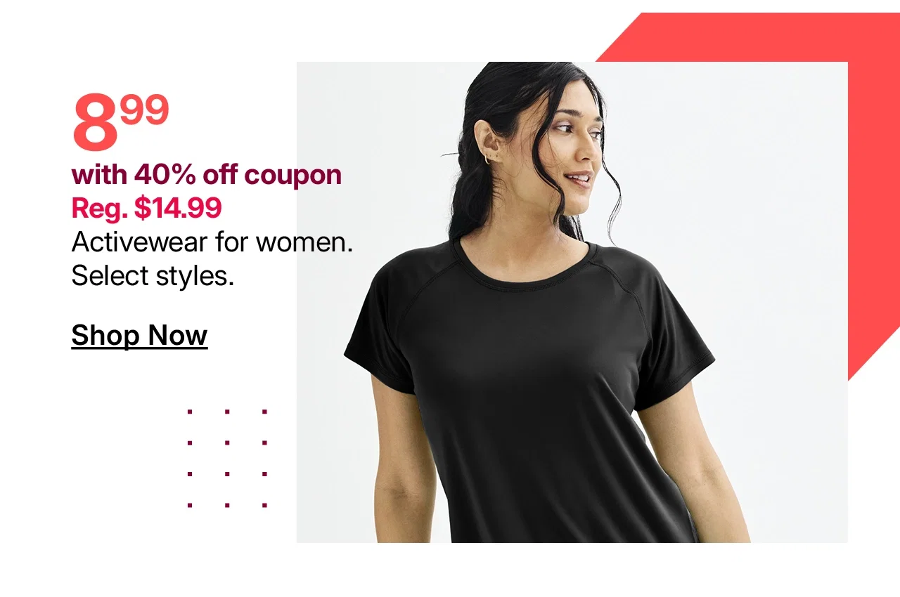 starting at $14.99 plus save with coupon activewear for women