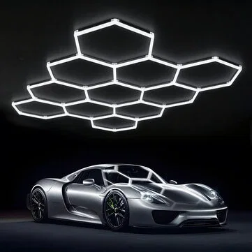 [EU Direct] Elfeland 11-Cell Garage Lights Hexagon Lamp 6500K LED Tube Honeycomb Barbershop Ceiling Lighting For Workshop 4S Car Show Auto Body Repair Gym