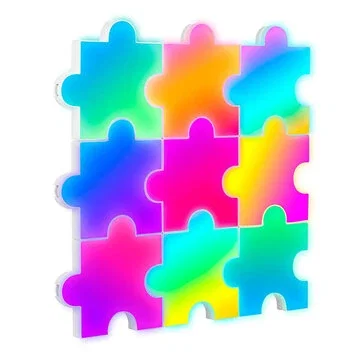 [EU Direct] Elfeland 9Pack RGBIC Puzzle Quantum Light Panels DIY Splicing Wall Lights with Music Sync APP & Remote Control Gaming Atmosphere Lamp
