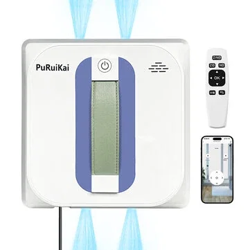 [EU Direct] PuRuiKai PRK 28 Robotic Window Cleaner 2500Pa Strong Suction 4 Way Water Spray Auto Edge Detection Remote App Control for Glass Cleaning