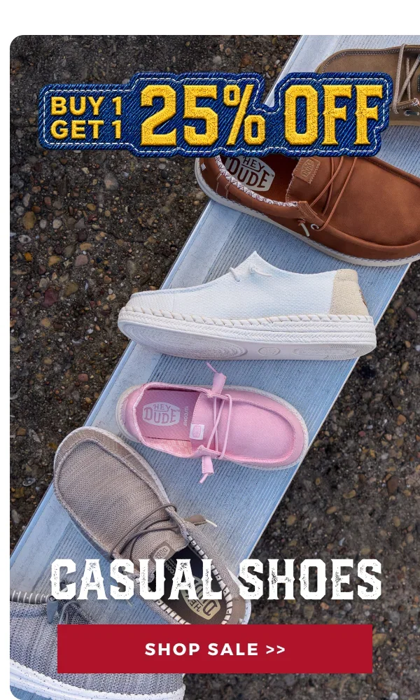 BUY 1 GET 1 25% OFF CASUAL SHOES
