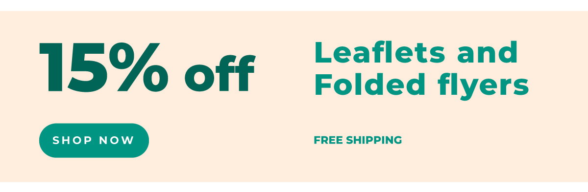 15% off leaflets and folded flyers