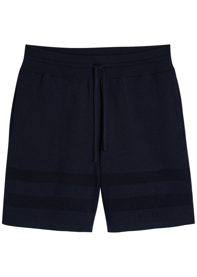 GIVENCHY Textured knit cotton-blend shorts