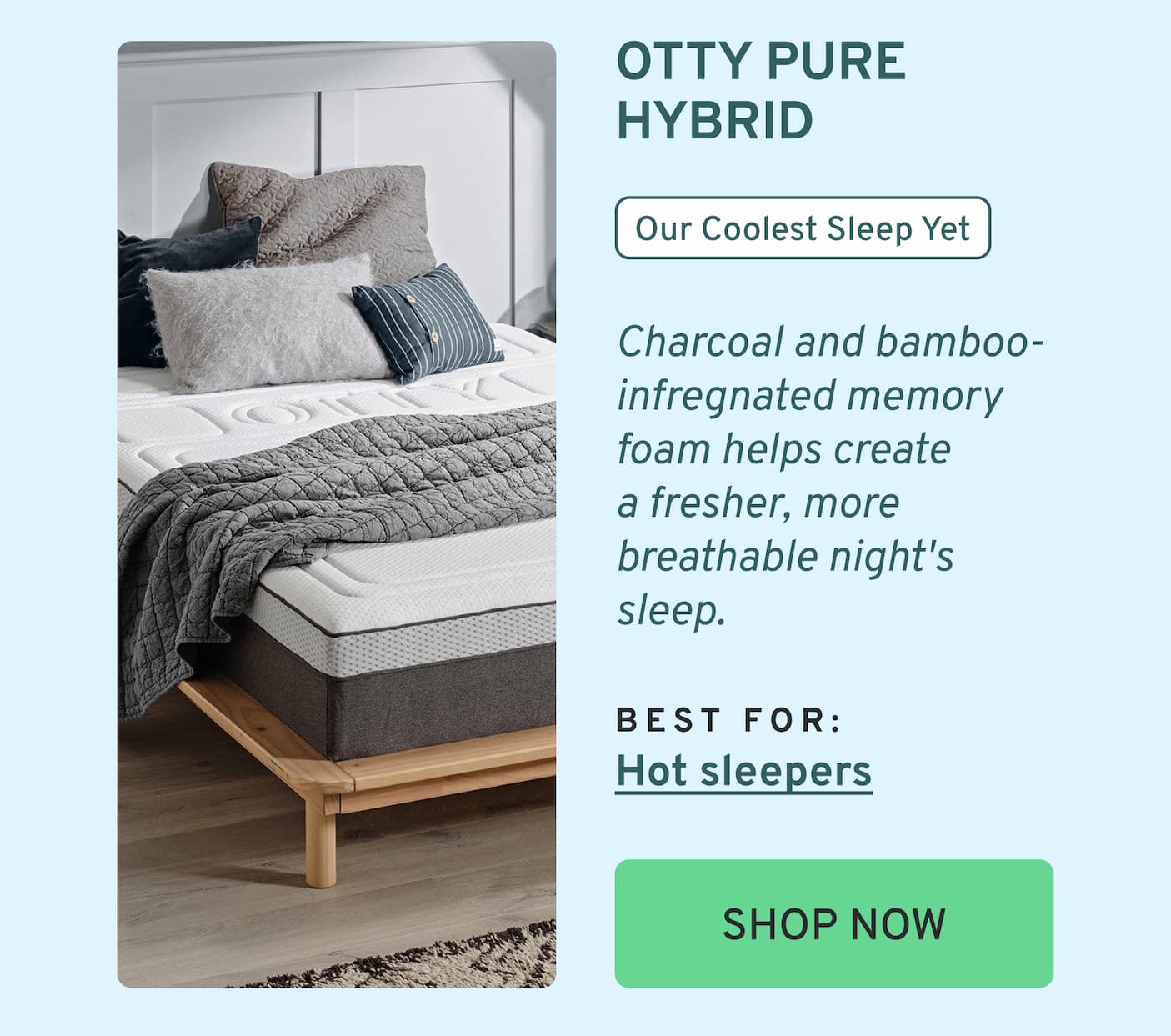 OTTY Pure Hybrid Bamboo Mattress with Charcoal