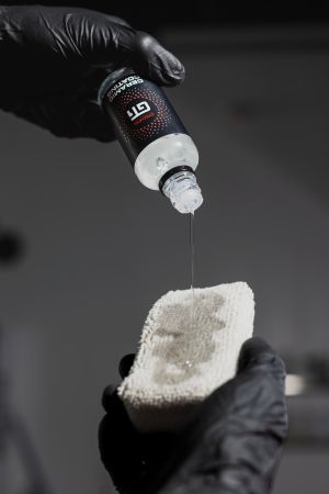 Prime the applicator using a thin layer of product