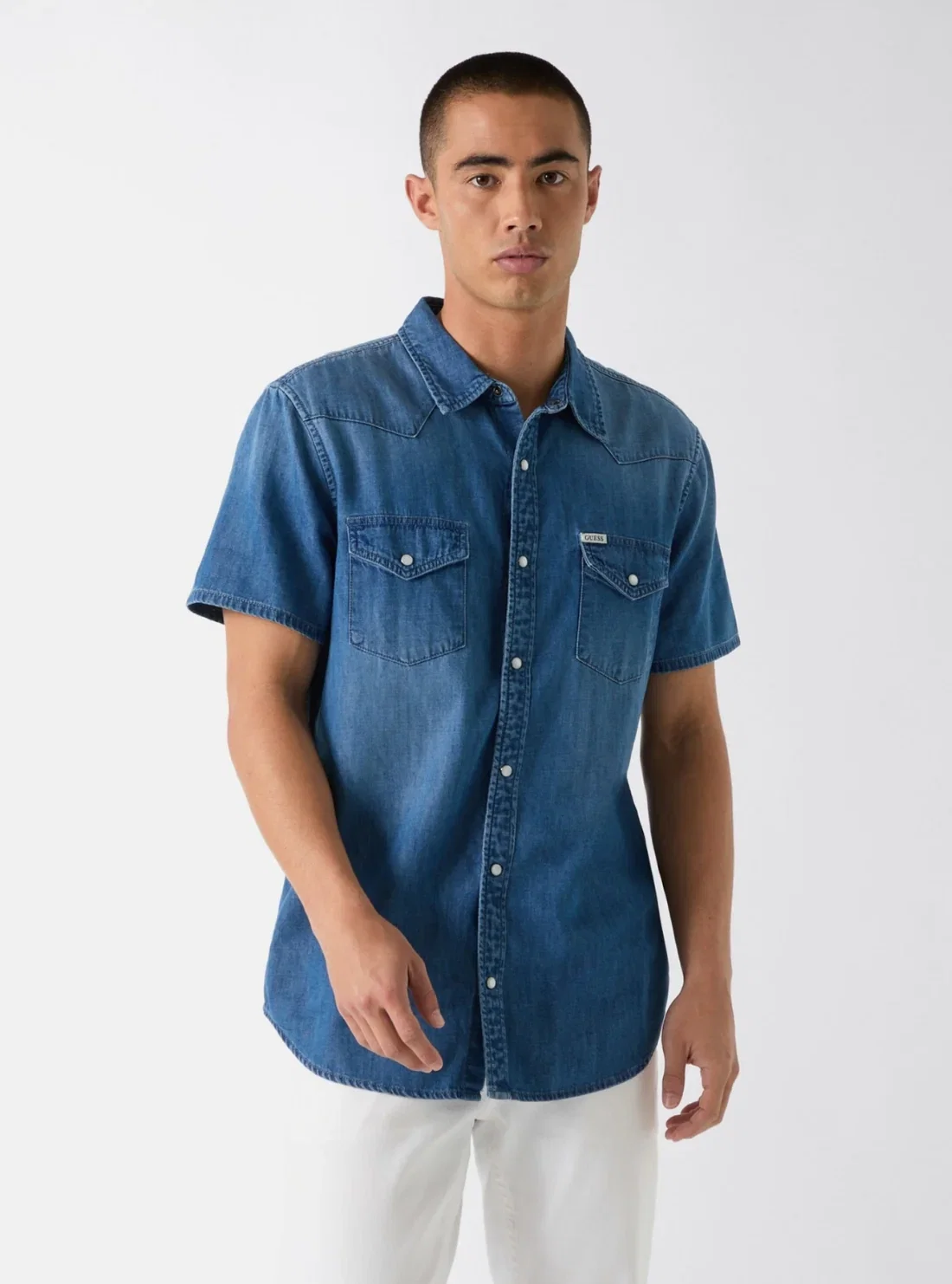 Image of Blue Western Denim Shirt