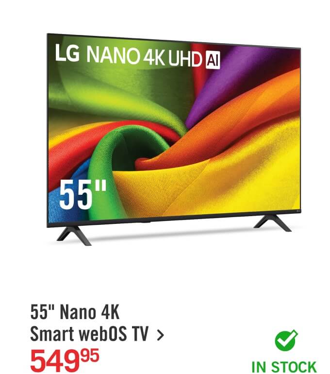 55" NU850 Nano 4K Smart webOS TV.
