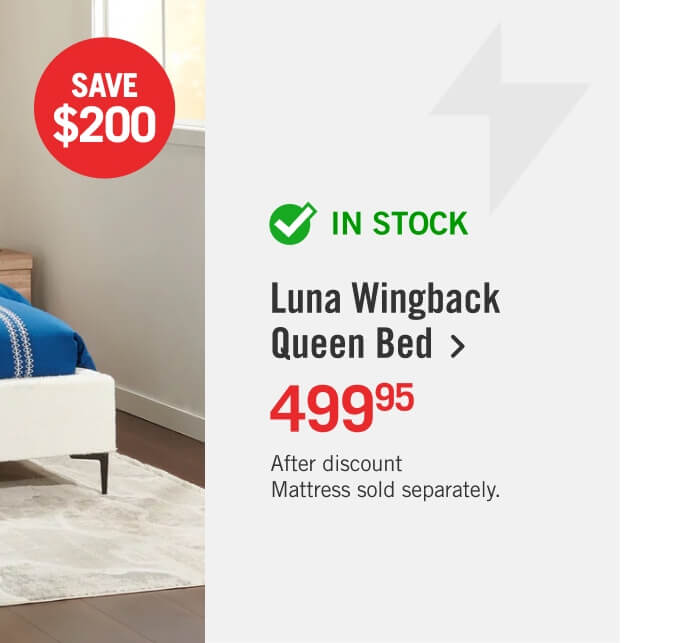 Luna Upholstered Wingback Bed.