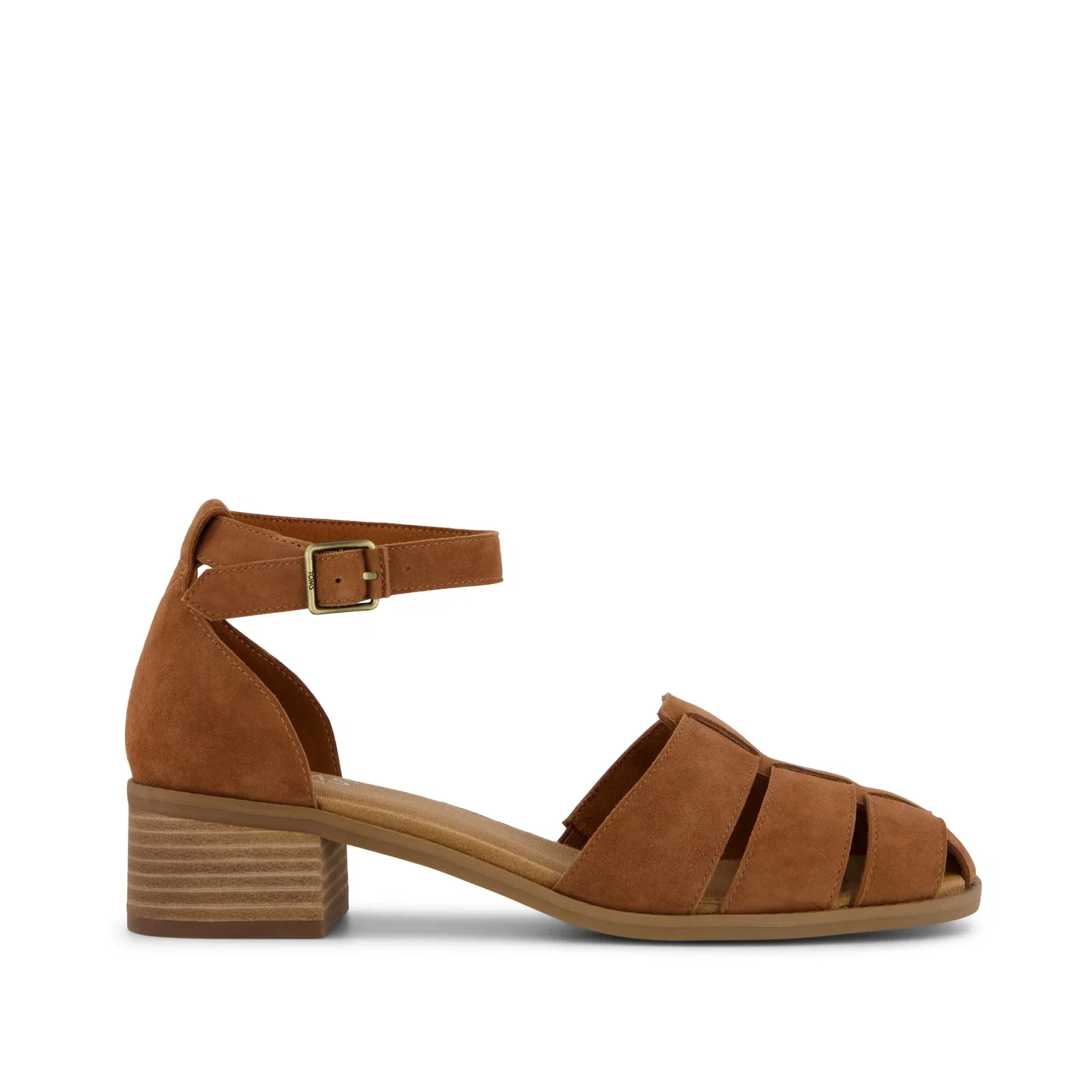 Image of Jaclyn Fisherman Heel Amber Brown  Kid Suede