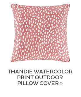 Thandie Watercolor Print Outdoor Pillow Cover
