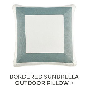 Bordered Sunbrella Outdoor Pillow