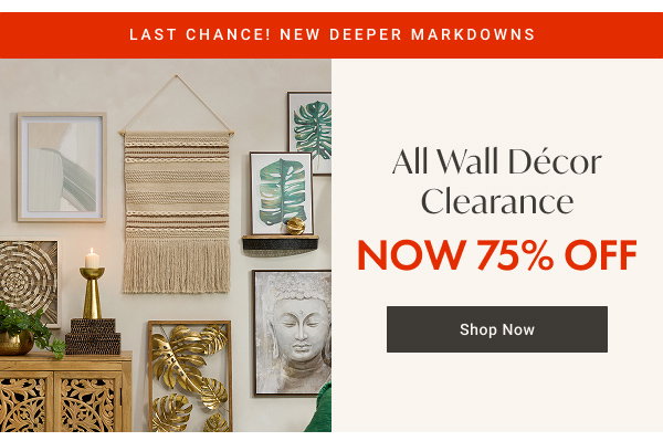 All Wall Decor Clearance: Now 75% OFF - Shop Now