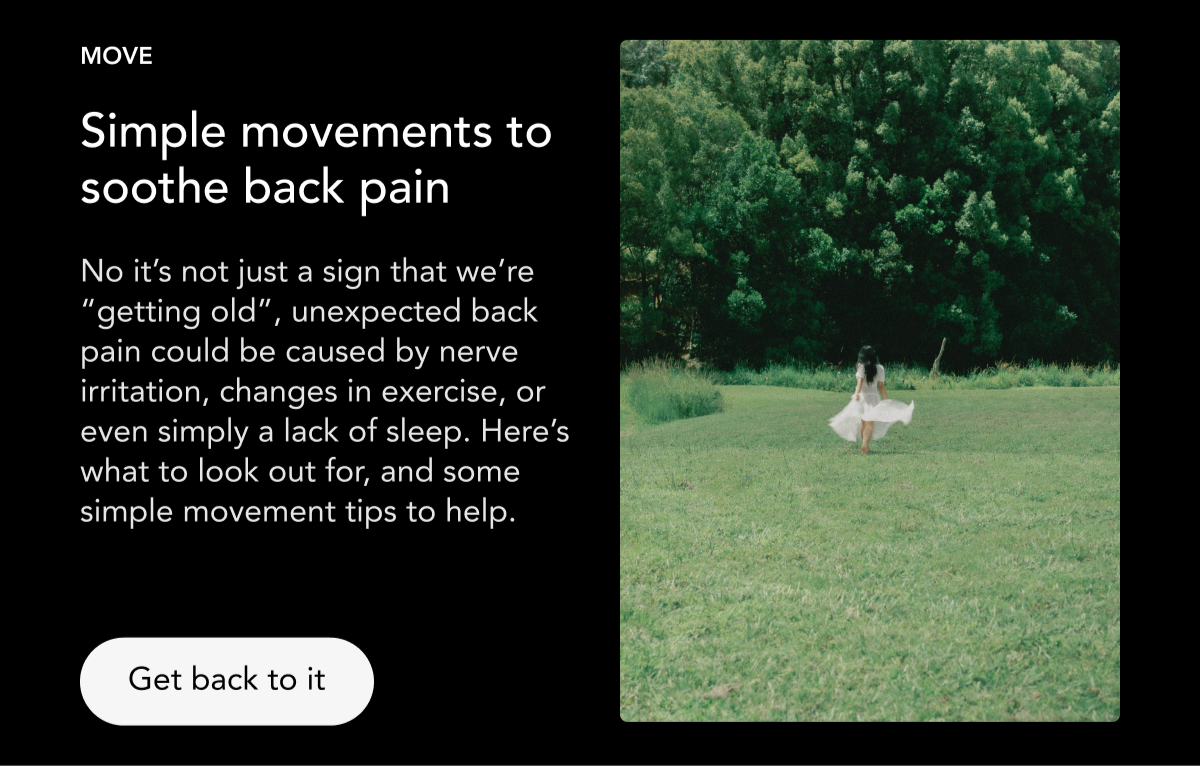 MOVE: Simple movements to soothe back pain