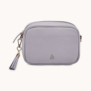 'KENT' Lilac Pebble Grain Real Leather Crossbody Bag