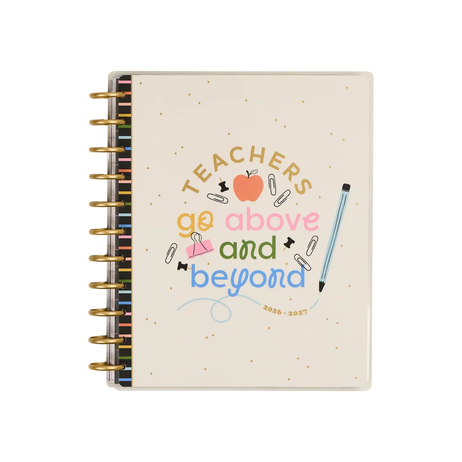 Image of 2026–2027 School Doodles Ivory Customizable Teacher Planner - Big Teacher Layout - 12 Months