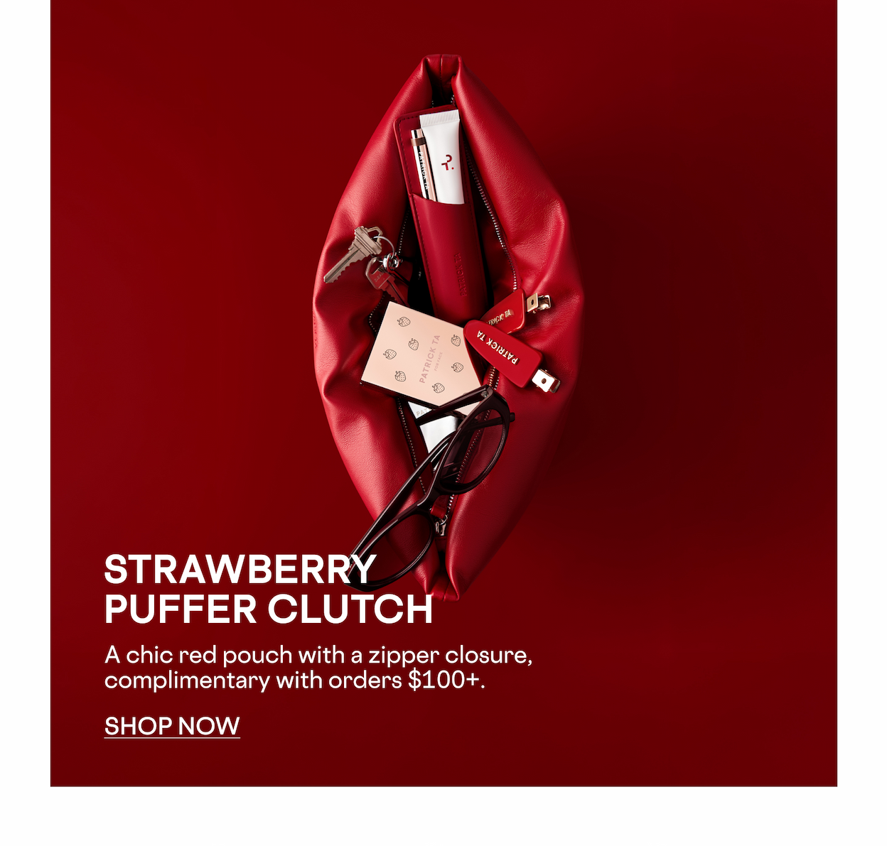 STRAWBERRY PUFFER CLUTCH