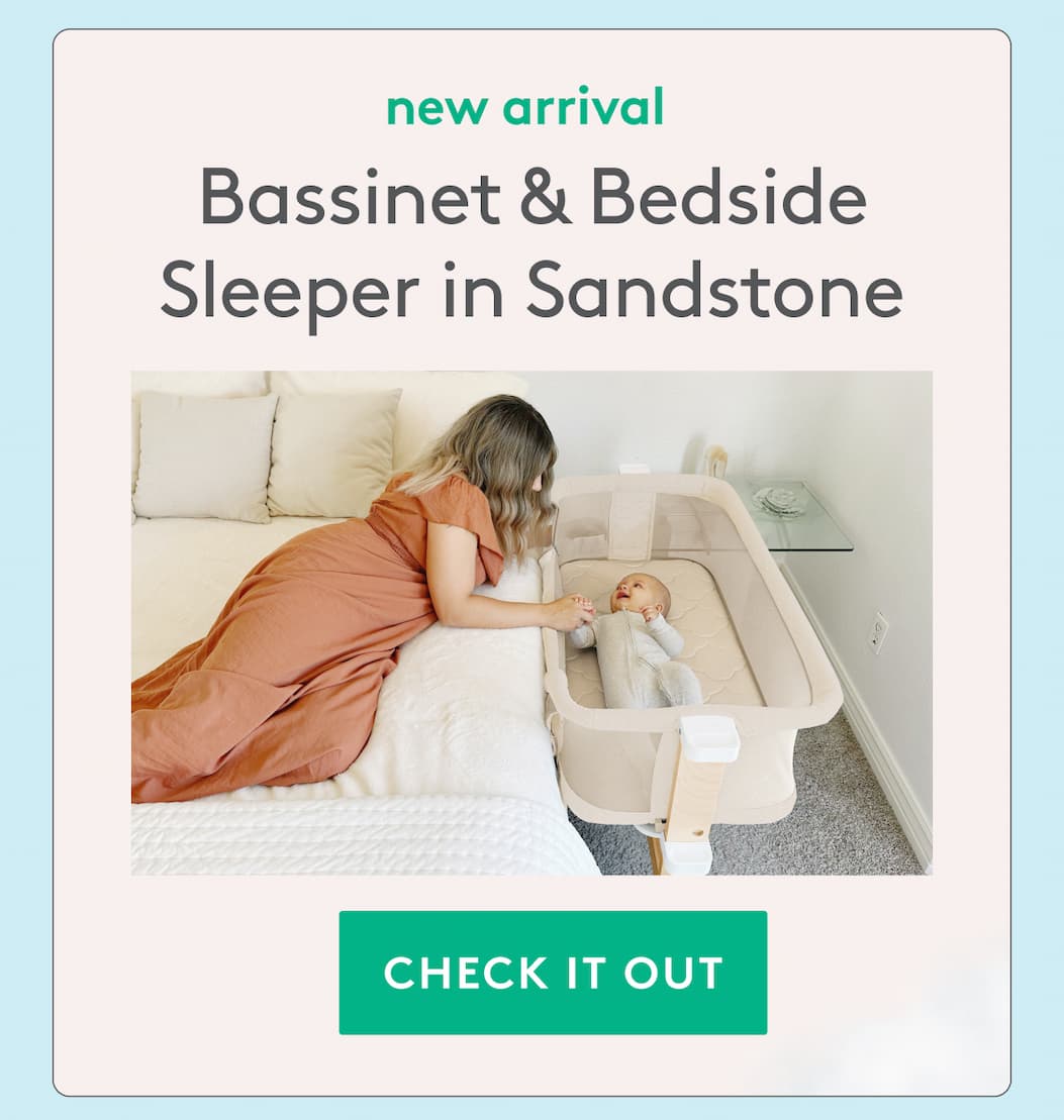New Arrival - Bassinet & Bedside Sleeper in Sandstone