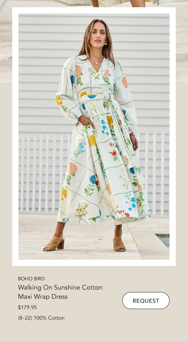 walking on sunshine cotton maxi wrap dress flower