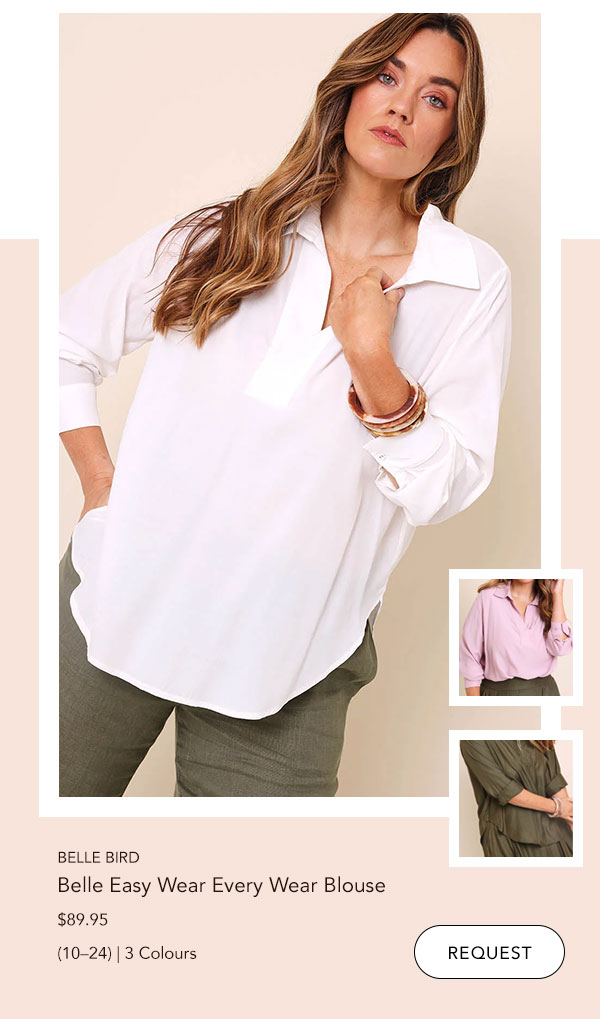belle easy wear every wear blouse white
