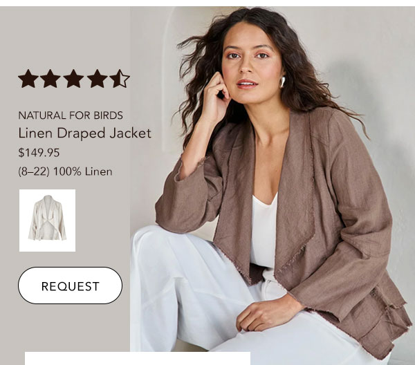 linen draped jacket coffee