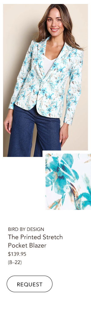 the printed stretch pocket blazer