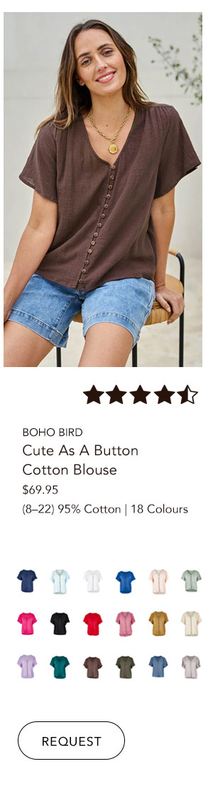 cute as a button blouse chocolate