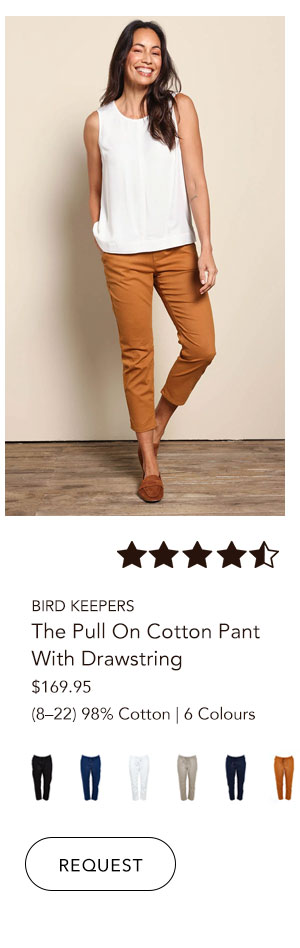 the pull on cotton pant with drawstring rust