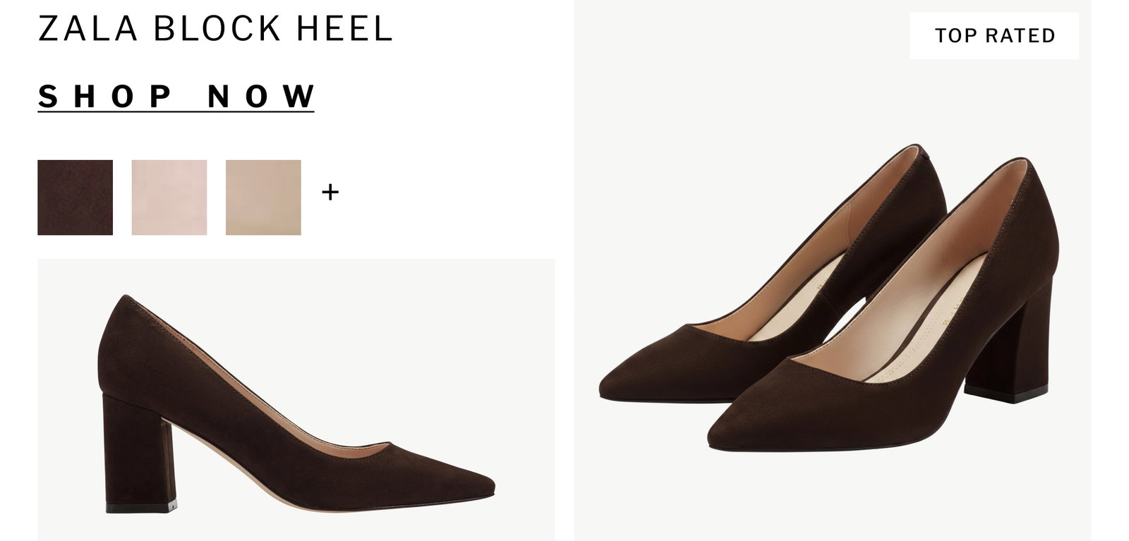 zala block heel SHOP NOW