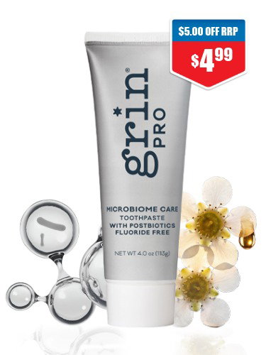 Grin Pro Microbiome Care Toothpaste 113g 1/2 price off RRP at Chemist Warehouse sale ends 5 August 2026