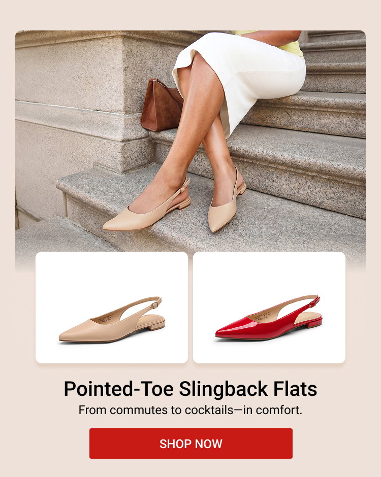 Pointed-Toe Slingback Flats