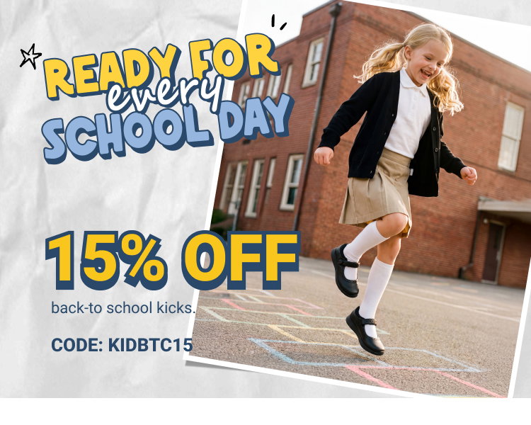 15% OFF Back-to-school kicks.