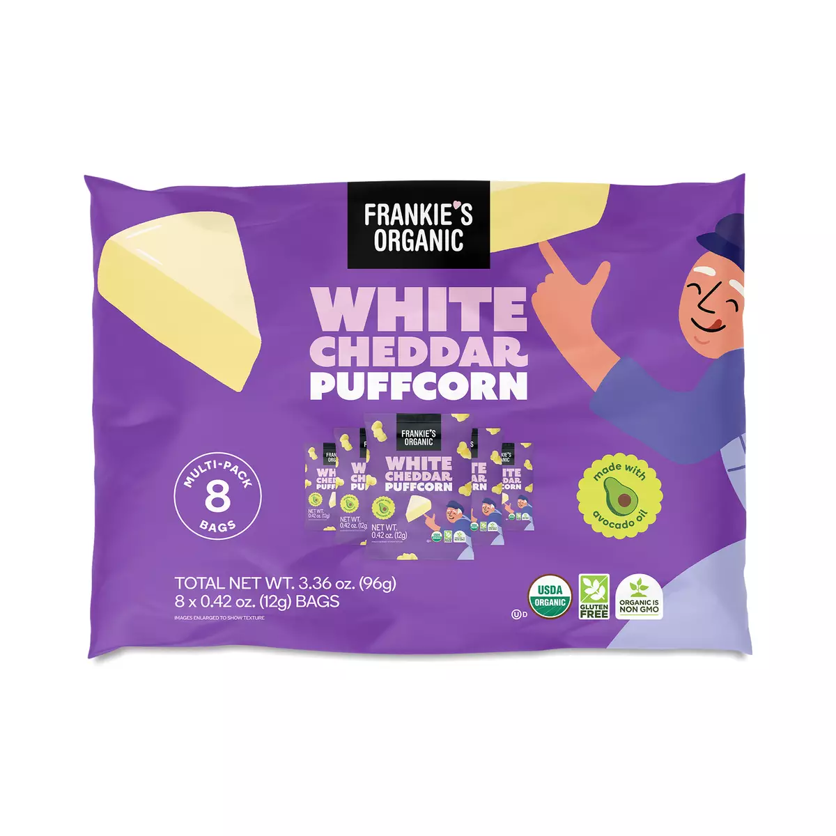 Avocado Oil Puffcorn, White Cheddar