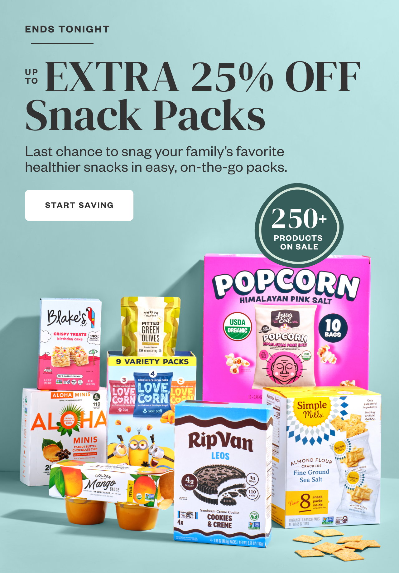 Ends Tonight: Up to Extra 25% Off Snack Packs. Start Saving.