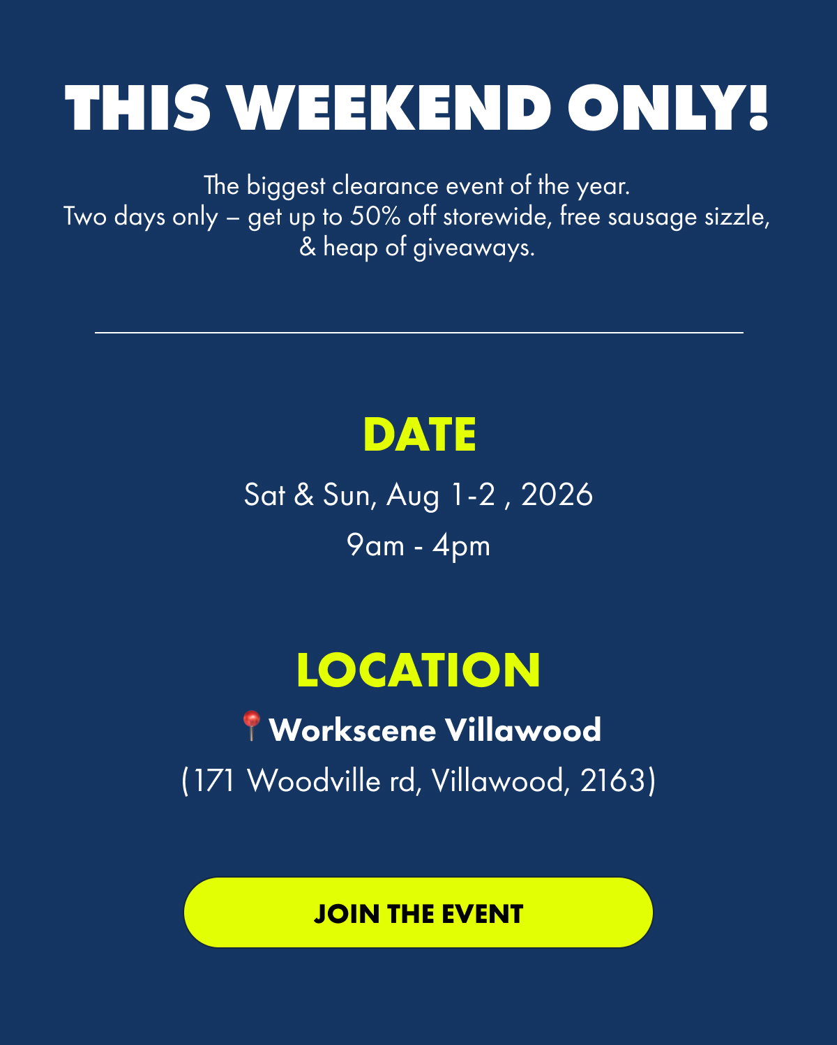 THIS WEEKEND ONLY | JOIN TH EVENT