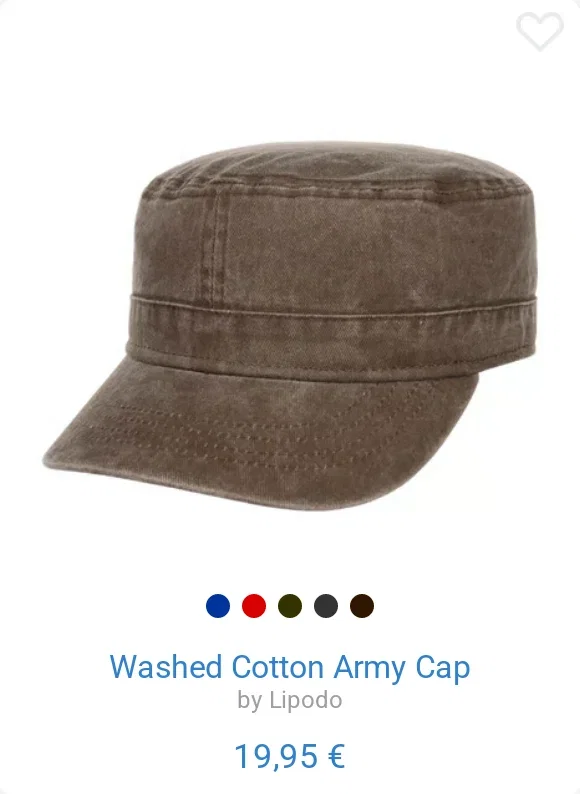Washed Cotton Army Cap by Lipodo